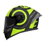 MT SV Braker Inox Full Face Motorcycle Helmet - Matt Black & Fluo Yellow  ECE 22.06